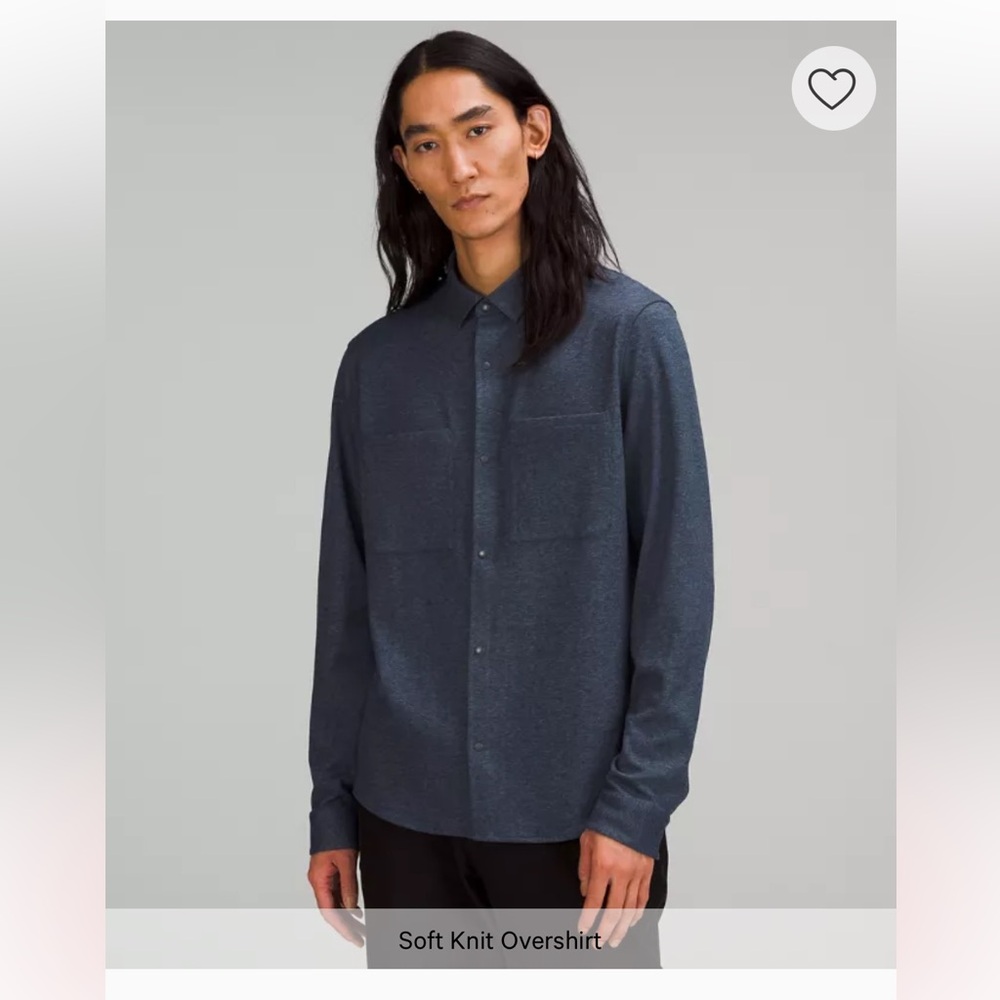 lululemon Soft Knit Overshirt Charcoal Button-Up Shirt
